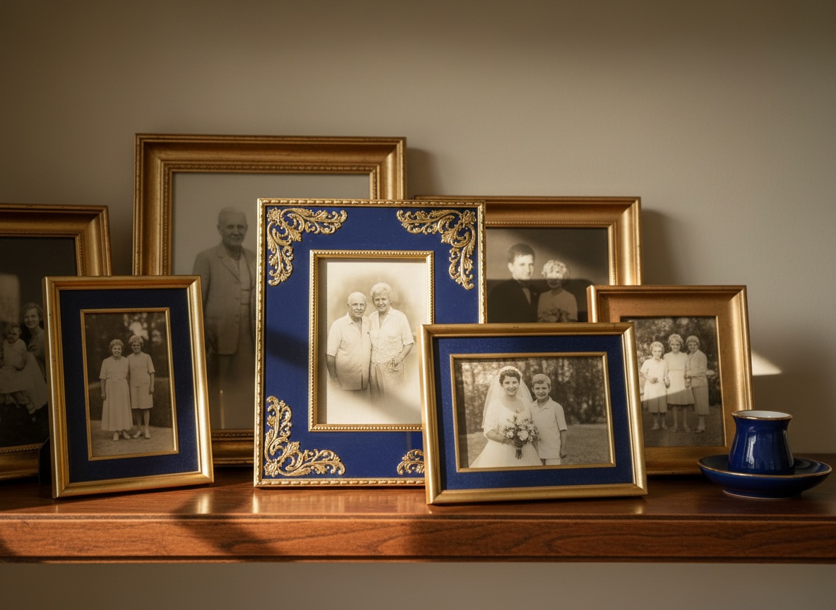 Family photographs representing legacy and memory